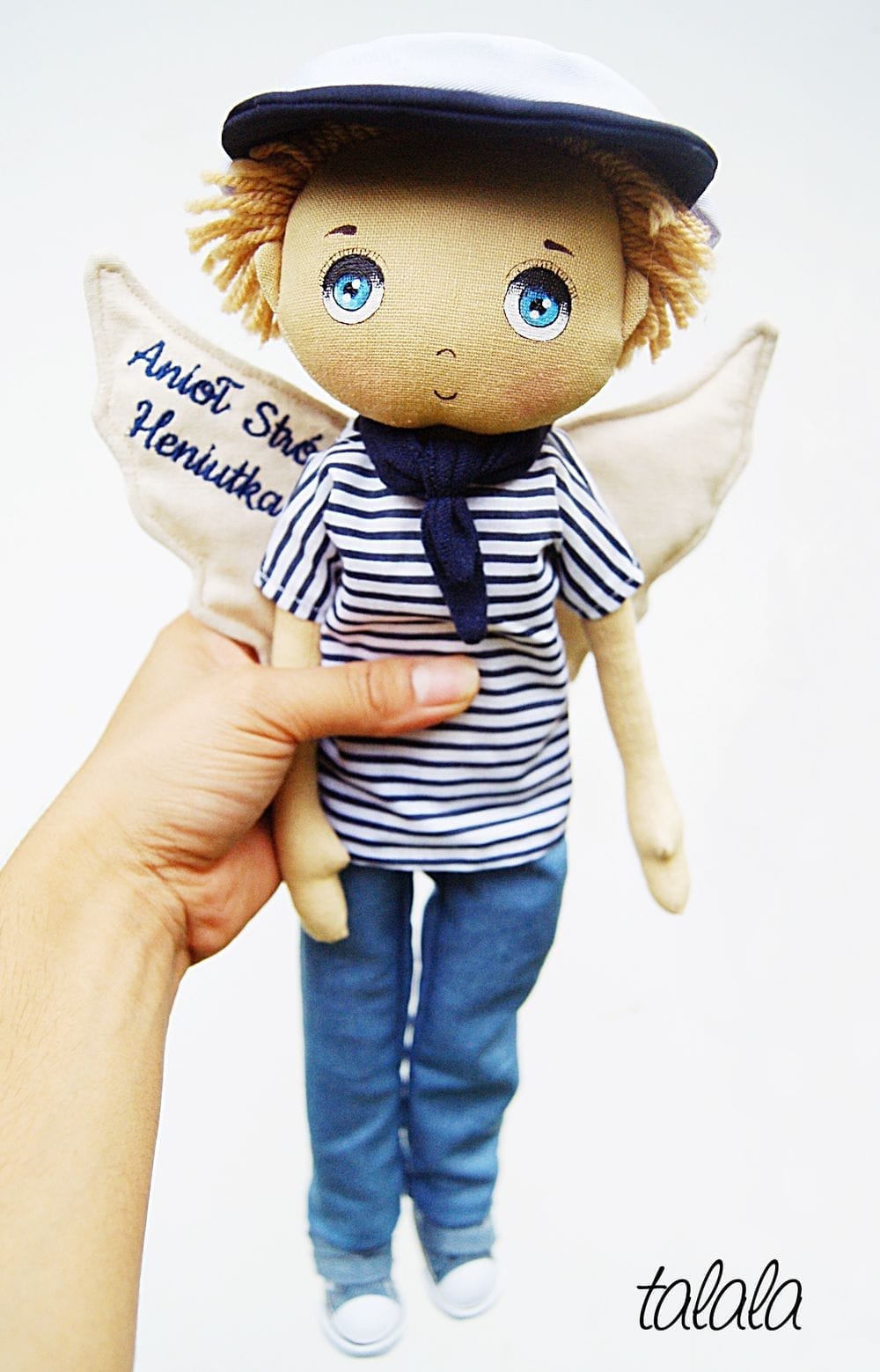lalka z ubrankami styl marynarski lalki handmade 