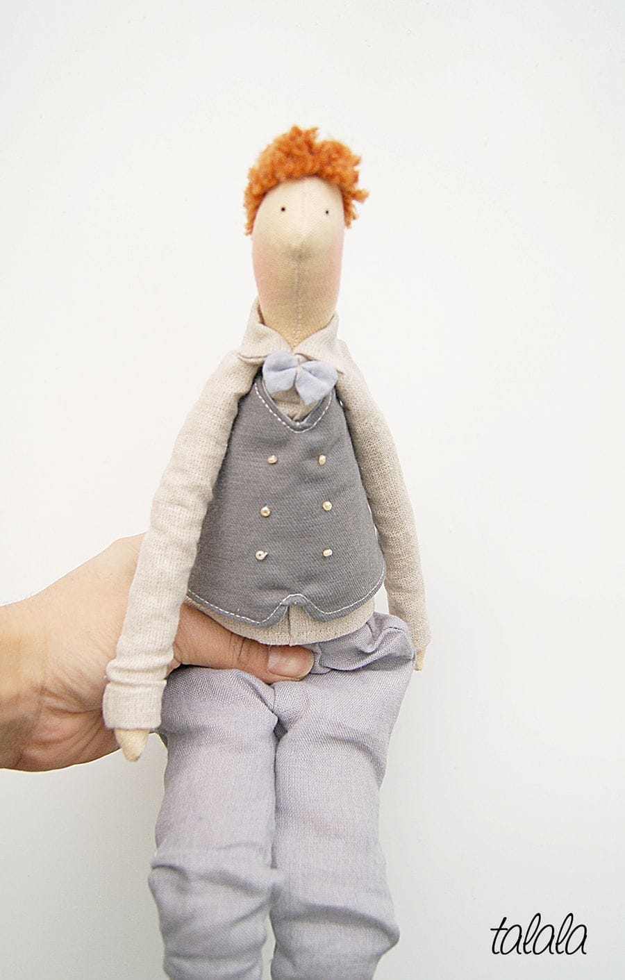 Lalka Retro Chłopiec Handmade